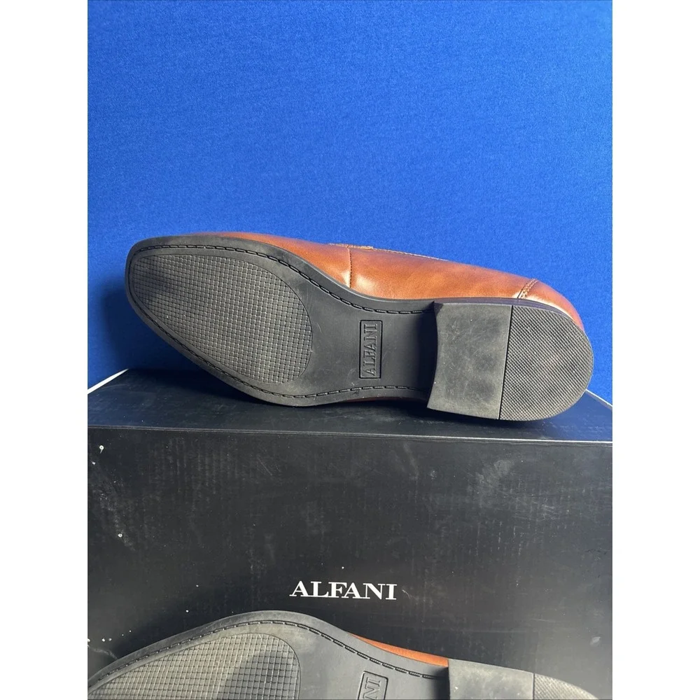 ALFANI Men's Brown Otis Bit Slip-On Loafers with Buckle Size 11 M